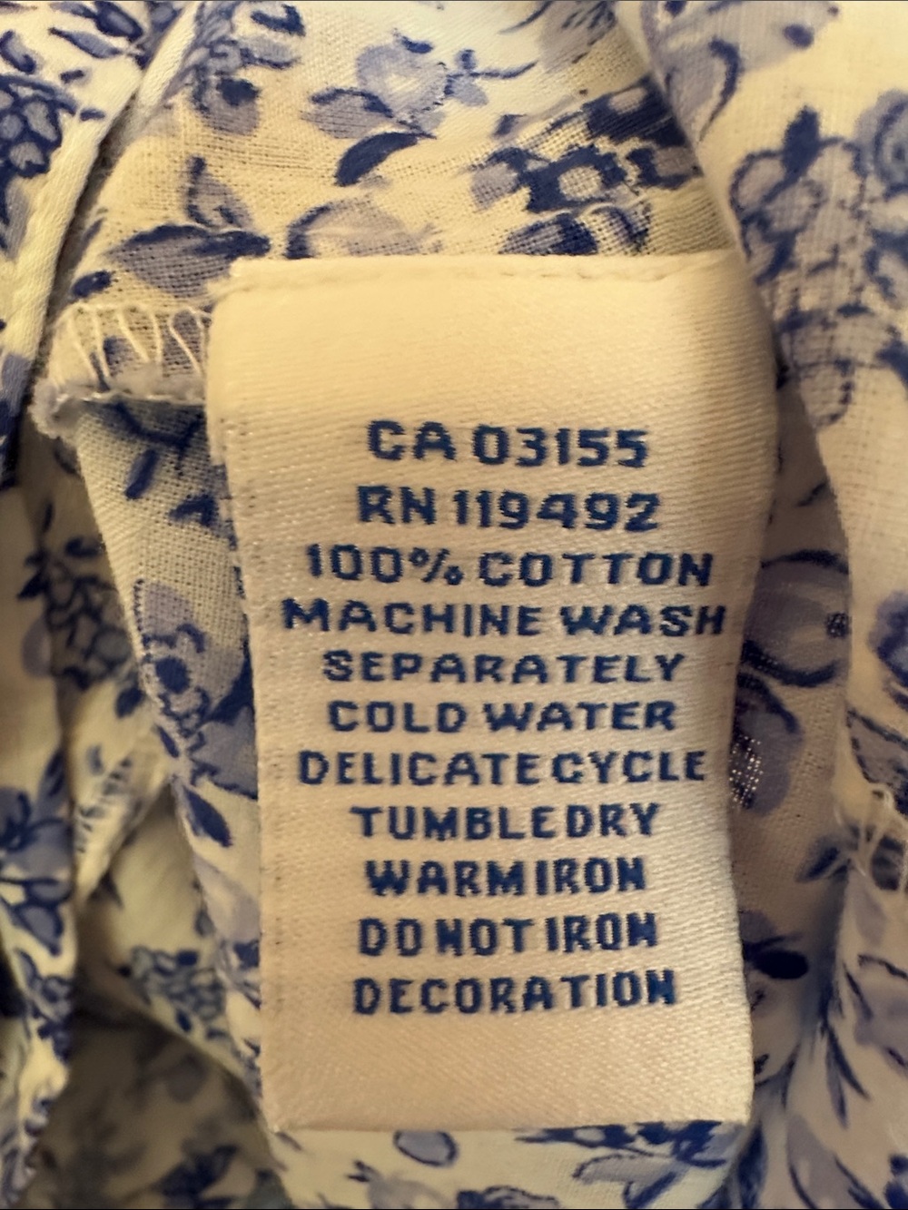April Cornell Blue and White Floral Midi Dress with pockets - Picture 8 of 8